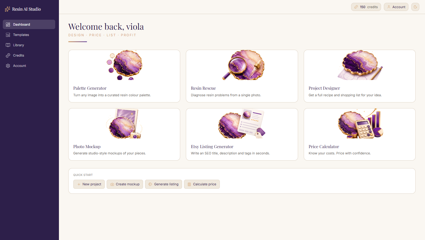App dashboard